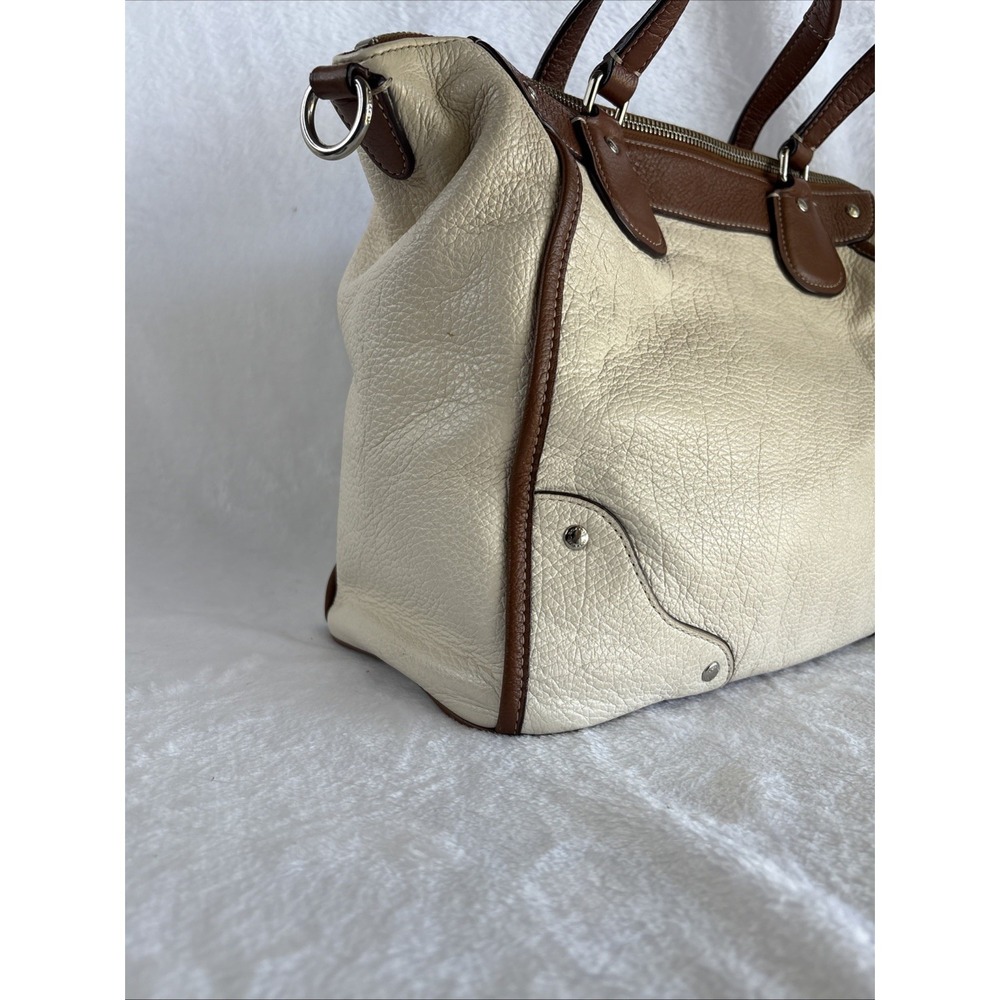 COACH Spectator Satchel Bag Cream Brown Leather Crossbody Top Handle F37679 - Picture 8 of 15